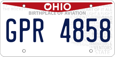 OH license plate GPR4858