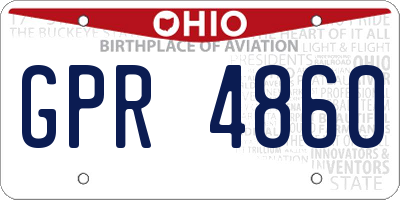 OH license plate GPR4860