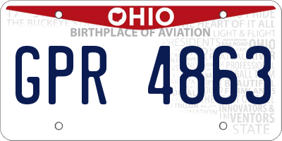 OH license plate GPR4863