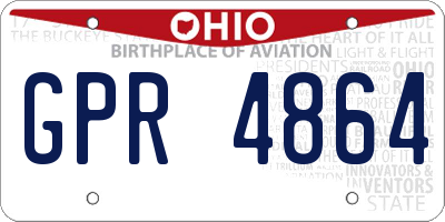OH license plate GPR4864