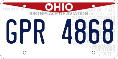 OH license plate GPR4868