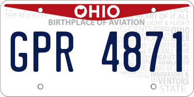 OH license plate GPR4871