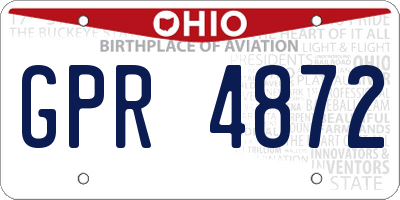 OH license plate GPR4872