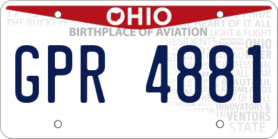 OH license plate GPR4881