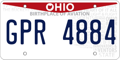 OH license plate GPR4884