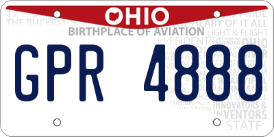 OH license plate GPR4888