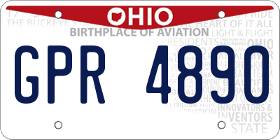 OH license plate GPR4890