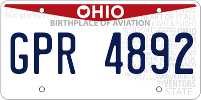 OH license plate GPR4892