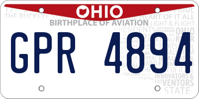 OH license plate GPR4894