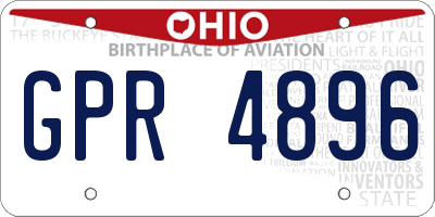 OH license plate GPR4896