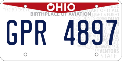 OH license plate GPR4897