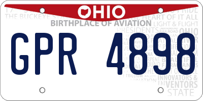 OH license plate GPR4898