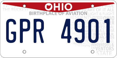 OH license plate GPR4901