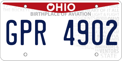 OH license plate GPR4902