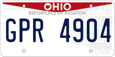 OH license plate GPR4904
