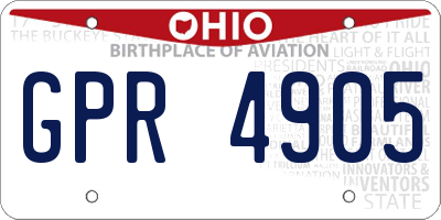 OH license plate GPR4905
