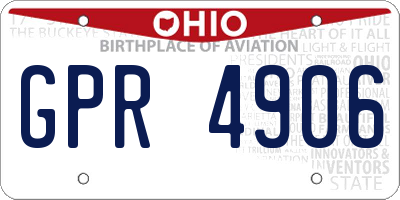 OH license plate GPR4906