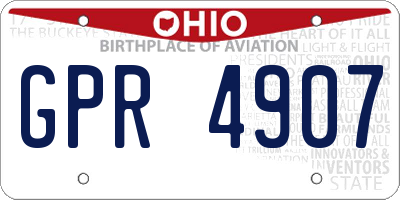OH license plate GPR4907