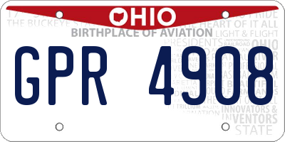 OH license plate GPR4908