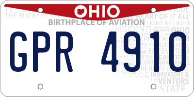 OH license plate GPR4910