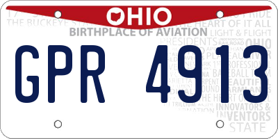 OH license plate GPR4913