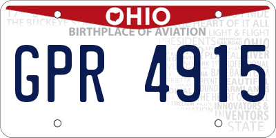 OH license plate GPR4915