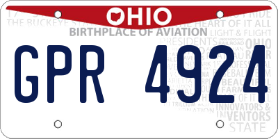 OH license plate GPR4924