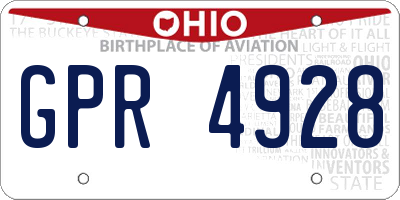 OH license plate GPR4928
