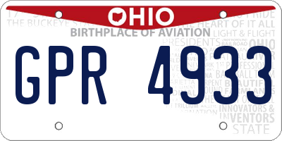 OH license plate GPR4933