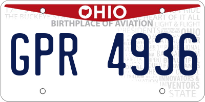 OH license plate GPR4936