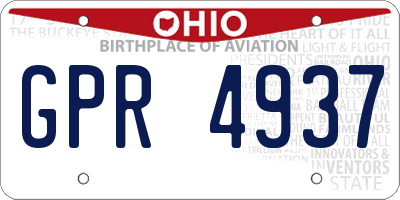 OH license plate GPR4937