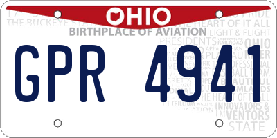 OH license plate GPR4941