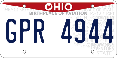 OH license plate GPR4944