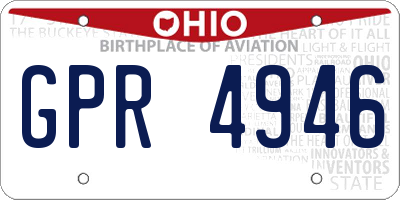 OH license plate GPR4946