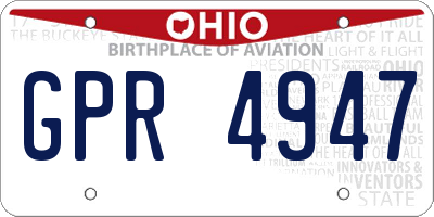 OH license plate GPR4947