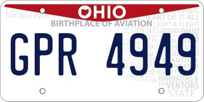 OH license plate GPR4949