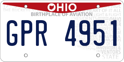 OH license plate GPR4951