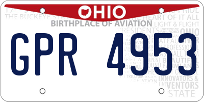 OH license plate GPR4953