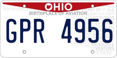 OH license plate GPR4956