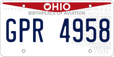 OH license plate GPR4958