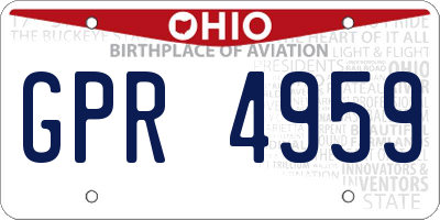 OH license plate GPR4959