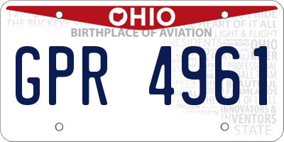OH license plate GPR4961