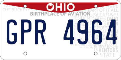 OH license plate GPR4964