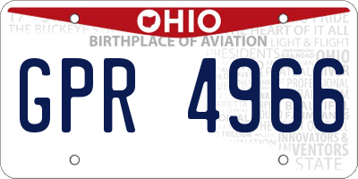 OH license plate GPR4966