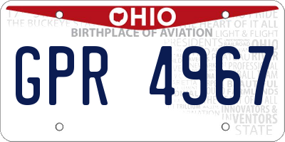 OH license plate GPR4967