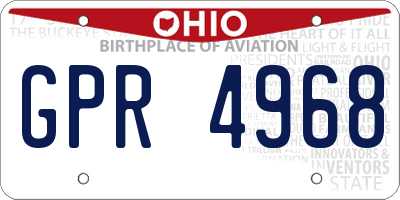 OH license plate GPR4968