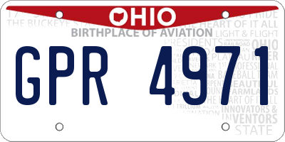 OH license plate GPR4971