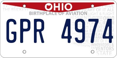 OH license plate GPR4974