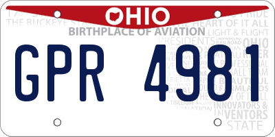 OH license plate GPR4981