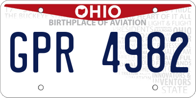OH license plate GPR4982